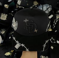 Casquettes de baseball à 5 panneaux, personnalisées, avec impression, broderie, strass et perles, style Barbas Hats Mexico