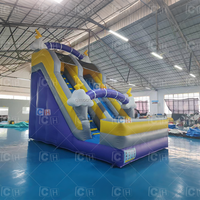 CH Château gonflable commercial en PVC de bonne qualité avec toboggan sec pour la location événementielle
