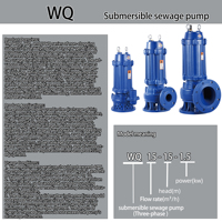 4kw5.5hp 13m ³/h 60m Pompe à eaux usées submersible pour irrigation et drainage agricole avec pompe à tête haute WQ Pompe à eaux usées submersible