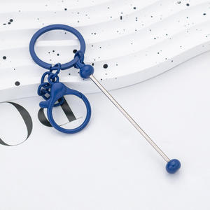 Porte-clés en métal perlé en silicone DIY de haute qualité, coloré, rose, jaune, avec barre émaillée pour perles, modèle « <span class=keywords><strong>Mama</strong></span> », très demandé - Product Image 4