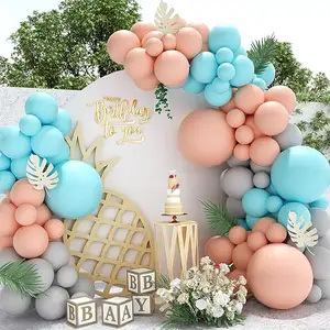 Kit de guirlande de ballons multicolores bleu rose gris pour les décorations de fête d'anniversaire d'été de carnaval d'enfants Kit d'arche de ballons