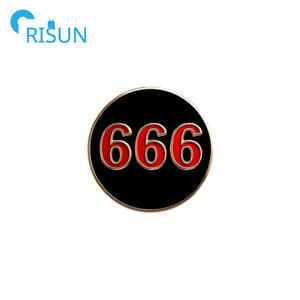 Vente en gros, broche en émail, numéro porte-bonheur 666, Logo personnalisé, émail doux et dur 666, fabricant d'épingles - Product Image 3