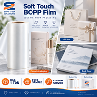 Rouleau de film BOPP au toucher doux, film de laminage thermique BOPP pour l'emballage de boîtes cosmétiques, OEM ODM