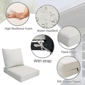 Coussins de patio extérieurs durables Coussins de siège résistants aux UV et aux taches Coussins de siège en mousse Coussins lombaires - Product Image 3