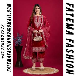 Salwar Kameez pour femmes de haute qualité, de marque, élégant, modeste, en velours de viscose pur, costume OEM ODM FATEMA indien/pakistanais - Product Image 5