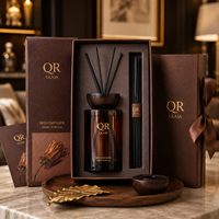 Bouteille diffuseur de parfum en verre transparent de luxe, recyclable, minimaliste, ambre, 120 ml, avec texture spirale