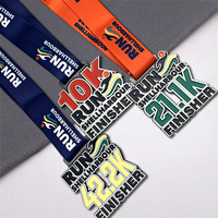 Numéro de kilométrage personnalisé médaille de course forme spéciale conception taille alliage corps course prix W/t ruban 5K/10K finisseur participant cadeau