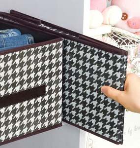 Contenedores de Almacenamiento Plegables, Organizadores de Armario Apilables con Asa de PU, Cajas de Almacenamiento de Tela Decorativas para el Hogar, Dormitorio y Armario - Product Image 6