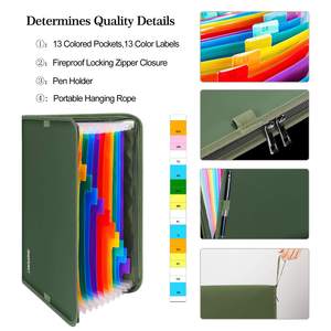 YIHUAXING Fireproof Expandable Accordion <strong>File</strong> Organizer Zipper Closure with Adhesive Labels Convenient Filing Product - Product Image 2