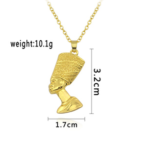 Africa Algeria <strong>Necklace</strong> for Women Chain Unisex Egyptian Queen Nefertiti Pharaoh <strong>Necklace</strong> Vintage Jewelry Gift - Product Image 2
