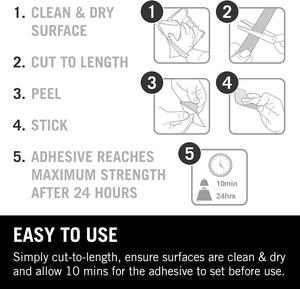 Cinturino a strappo con colla posteriore autoadesiva per impieghi gravosi in nylon con gancio e cinturino ad anello con forbice - Product Image 6