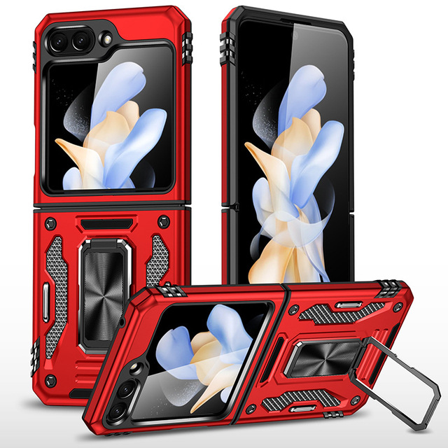 Protective Phone Case Mobile Back Cover Soft Case for Samsung Z Flip 5 With Ring and Stand