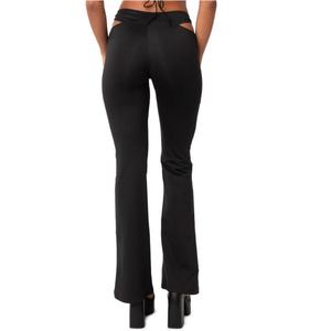 กางเกงขาบานสีดำทรงสลิมเอวต่ำระบายอากาศได้ดีสำหรับผู้หญิง - Product Image 2