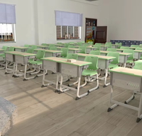 Ensemble Chaise et Table Monoplace Commerciale pour Collège, Mobilier Scolaire en PP, Bureau et Chaise d'Écolier, Salle d'Étude Scolaire