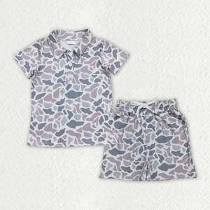 Conjunto de Verano para Niños Pequeños, Camiseta Polo con Estampado de Camuflaje y Pantalones Cortos, Ropa Infantil de Camuflaje para Caza - Product Image 2