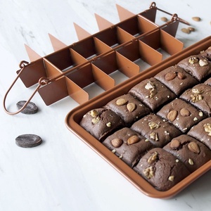 Vente chaude Rectangle Brownie Pan Carrés En Acier Au Carbone Pain et Gâteau <span class=keywords><strong>Moule</strong></span> avec Springform Outil Brun Couleur pour la Cuisson - Product Image 5