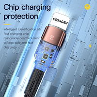ESSAGER ES-X18, kabel Data pengisi daya Cepat Usb ke Ip kepang 1M 2M 3M 5V 2,4 A UNTUK Iphone