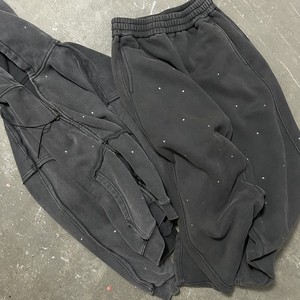 Pantalones de chándal para hombre personalizados, pantalones de chándal de algodón de gran tamaño, pantalones de chándal con diamantes de imitación, fabricante - Product Image 5