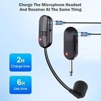 Microphone à condensateur sans fil 2,4 GHz avec connecteur XLR pour l'enseignement en église, les réunions et les systèmes d'amplification