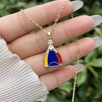 Meistverkaufte Runde Münz-Halskette mit Venezuela-Flagge, Vergoldeter Medaillon-Anhänger, Schmuck für Tägliches Outfit & Sammlung