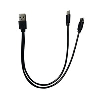 Câble de charge pour Android/Type-C double embout 2-en-1 Micro USB et Type-C avec matériau PVC pour téléphones mobiles