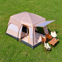 Tente de camping gonflable de luxe 2 chambres 1 salon, installation rapide en 3 minutes, moustiquaire intégrée, utilisable toute l'année