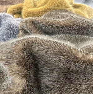 Tissu en fausse fourrure <span class=keywords><strong>de</strong></span> vison <span class=keywords><strong>de</strong></span> qualité supérieure, peluche à poils courts super doux, 100% polyester, multicolore pour manteaux d'hiver, couvertures et décoration intérieure - Product Image 4