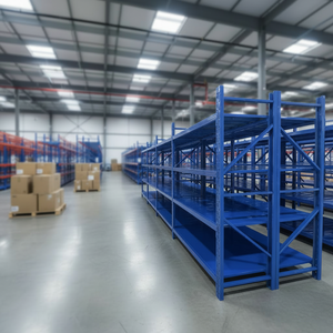 Estanterías de Exhibición Multifuncionales para Supermercados, de Acero y Epoxi, de Doble Cara, Resistentes y Ligeras, Perforadas, Tipo Góndola - Product Image 1