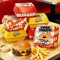 Sac en papier kraft pour hamburger, résistant à la graisse, recyclable, avec impression de logo personnalisé, pour les restaurants de hamburgers, la restauration rapide et les services à emporter