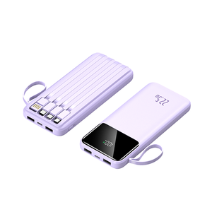 Новое поступление тонкий внешний аккумулятор 10000 мАч с 4 кабелями светодиодный дисплей PD 20 Вт Type-C Выход Путешествия портативное зарядное устройство 22,5 Вт Быстрая зарядка - Product Image 3