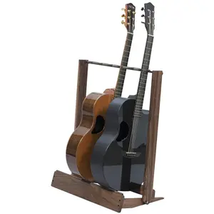 Dudukan rak accesorios de guitarra kayu kenari upwright ukulele dudukan gitar rak displai untuk bass elektrik akustik