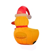 Décoration de Noël Canard géant gonflable jaune Mascotte Canard de Noël avec lumières LED