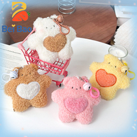 Porte-clés en peluche d'usine, motif ours biscuit en coton PP, super doux, en stock pour accessoire de sac