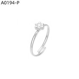 Anillo de moda Amy Amy A0194 para mujer, chapado en plata 925, forma de flor, circonita cúbica, joyería de regalo para uso diario - Product Image 2