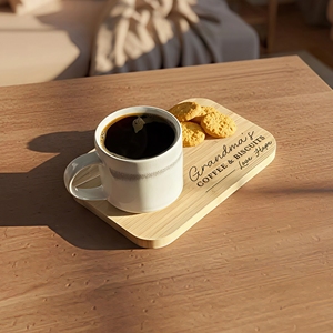 Bandeja Clásica de Madera Resistente al Calor para Té y Galletas, Regalo para Mamá, Tabla para Servir con Nombre Grabado Personalizado, Desayuno, Día de la Madre - Product Image 1