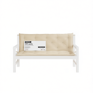 Cuscini per panca da giardino in tessuto Oxford beige, 100% poliestere, resistenti all'acqua, set di 2 accessori per panca da esterno. - Product Image 1