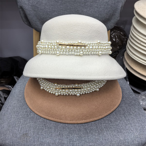 <span class=keywords><strong>Chapeau</strong></span> en feutre de <span class=keywords><strong>laine</strong></span> respirant pour <span class=keywords><strong>femme</strong></span> J105, élégant <span class=keywords><strong>chapeau</strong></span> melon et design rond vintage, décontracté, polyvalent, pour les sorties et les fêtes - Product Image 5