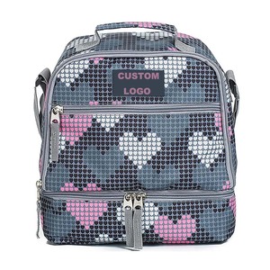Bolsas Térmicas para Almuerzo de Poliéster 300D Resistentes al Agua, con Diseño de Corazones, para Niños, Contenedor de <span class=keywords><strong>Alimentos</strong></span>, Caja Refrigeradora para la Vuelta al Cole y Viajes - Product Image 3