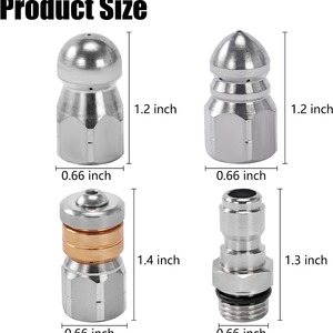 Boquillas de Alta Presión de Acero Inoxidable 4000Psi Ajustables para Lavado de Autos, Limpieza de Tuberías, Desatascado de Alcantarillado, Uso Intensivo - Product Image 5