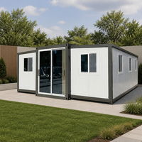 Maison conteneur modulaire extensible OEM, alimentée à l'énergie solaire, couleurs personnalisables, pour projets de boutiques et villas