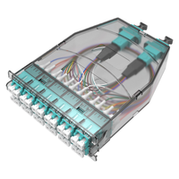 Cassette de raccordement fibre optique haute densité 96 ports MPO SPCC pour application pré-terminale, panneau de brassage gris/noir pour FTTH, centre de données, 5G