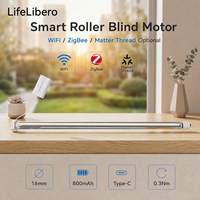 Motor Tubular Inteligente Recargable de 16 mm con WiFi, ZigBee, Matter/Thread, para Persianas Enrollables y Cortinas