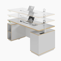 Bureau debout ergonomique moderne en bois blanc pliable et automatique pour PDG, poste de travail exécutif durable, montage facile, pour bureau