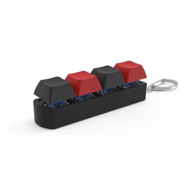Custom LOGO Packing US in Stock Finger Button Fidget Toy Keyboard Keychain Light up Stress Relief Gadget