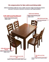 Ensemble de table et de chaises de salle à manger en bois massif moderne et simple pour 4 à 6 personnes, petit modèle rectangulaire, meubles pour la maison - pour les hôtels