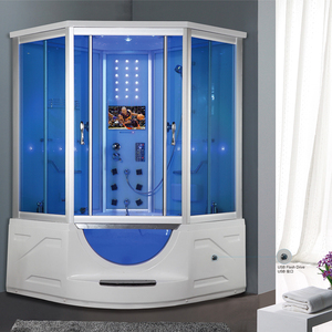 HS-SR032 Moderna Cabina <span class=keywords><strong>Doccia</strong></span> a Vapore per Hotel Nuovo Design Blu Temperato 6mm Computerizzata con Apertura Scorrevole per Bagno - Product Image 4