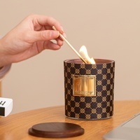Toptan Özelleştirilmiş Lüks Kokulu Mumlar Soya Balmumu Cam Kavanozlar Ahşap Setler Ev Barları Dekorasyonu Diwali Hediye Kutuları El Yapımı Modern