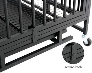 Cage à chien en métal avec plateau et couvercle amovibles et 4 roues pour intérieur et extérieur - Product Image 5