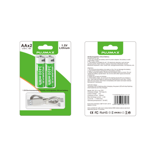 PUJIMAX, <span class=keywords><strong>2</strong></span> шт., перезаряжаемые литий-ионные аккумуляторы, 220mwh, 1,5 В - Product Image 2