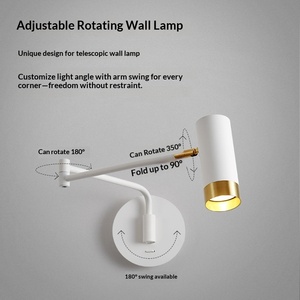 Minimalist Luxury Simple Modern Bedside <strong>Wall</strong> Lamp with <strong>Extendable</strong> Swing-Arm Design LED Three-Color <strong>Light</strong> for Bedroom Study Rooms - Product Image 4